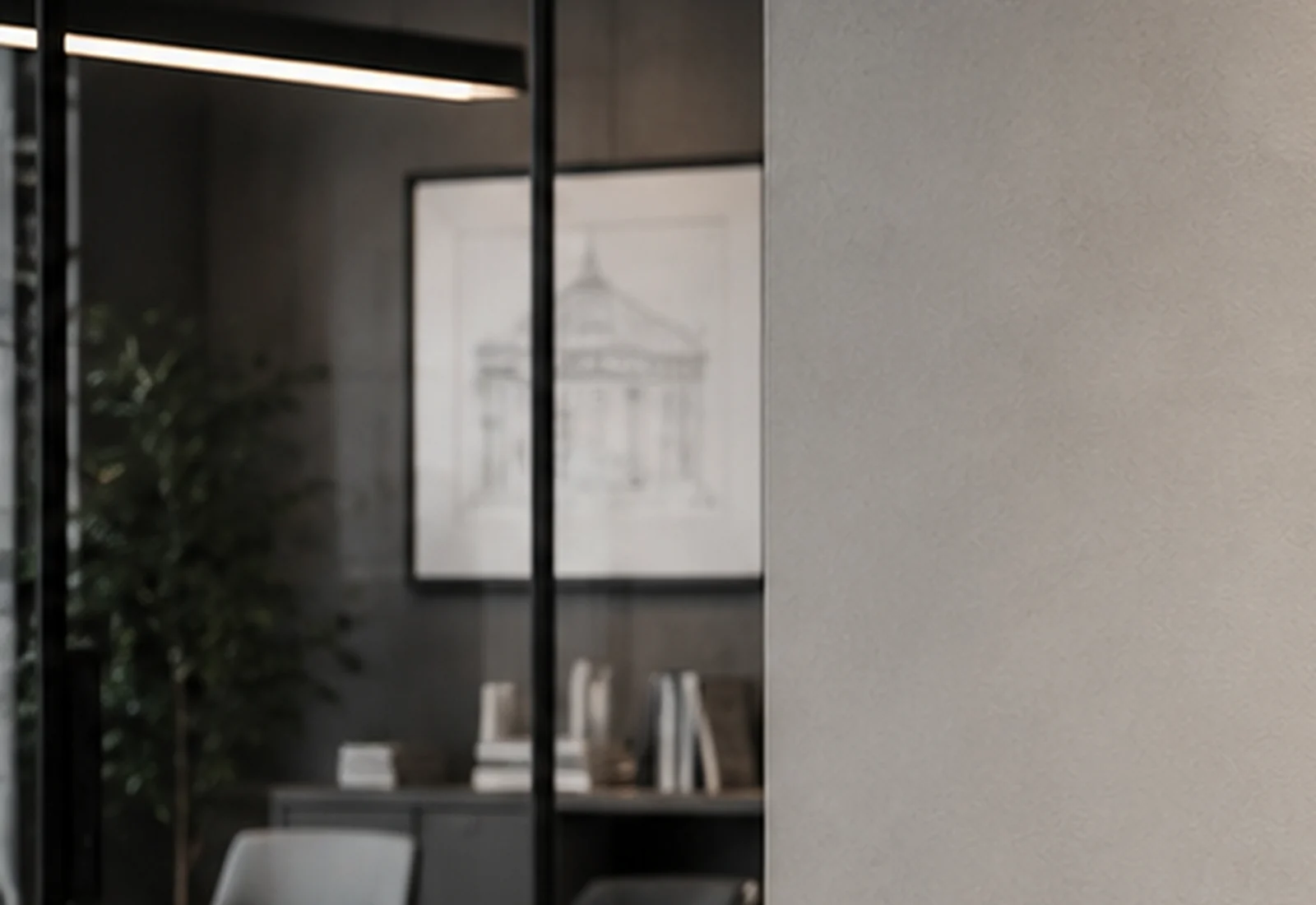 Architecture studio concept with controlled daylight